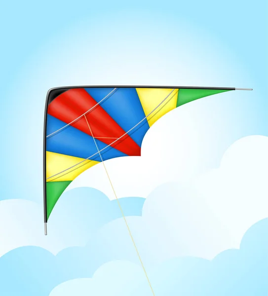 Colorful Kite Flying Sky Vector Illustration Isolated White Background — Stock Vector