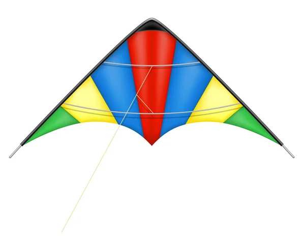Kleurrijke Vlieger Vliegen Lucht Vector Illustratie Geïsoleerd Witte Achtergrond — Stockvector