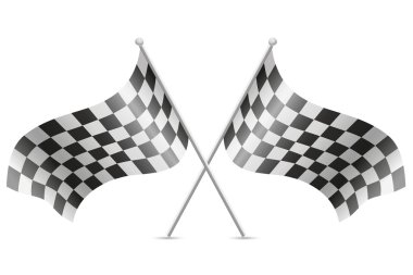 vektör çizim yarış araba için damalı bayrak