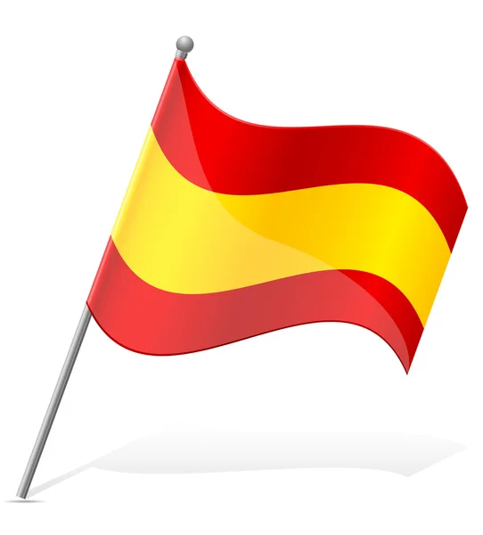Ilustrasi vektor bendera Spanyol - Stok Vektor
