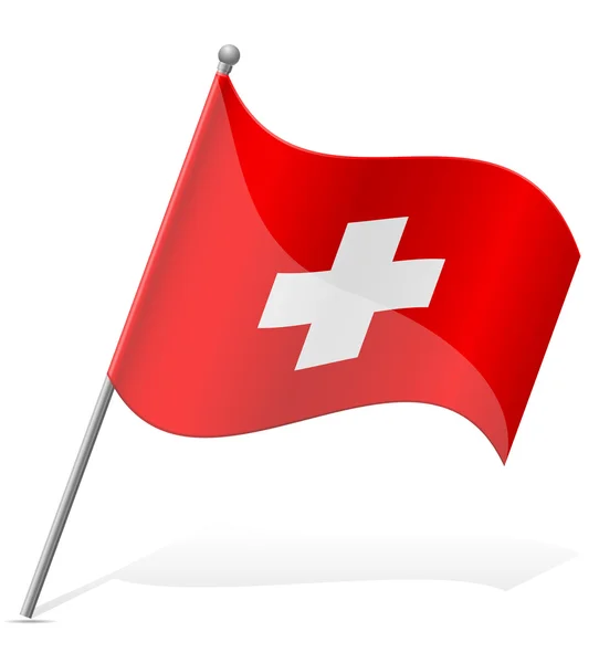 Ilustrasi vektor bendera Swiss - Stok Vektor