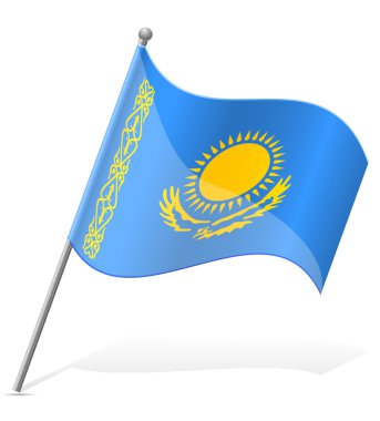 Kazakistan Vektör illüstrasyonunun Bayrağı