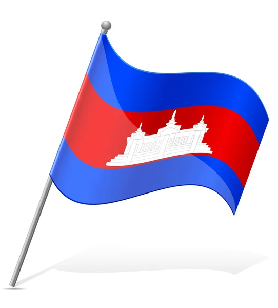 Bandiera della Cambogia illustrazione vettoriale — Vettoriale Stock