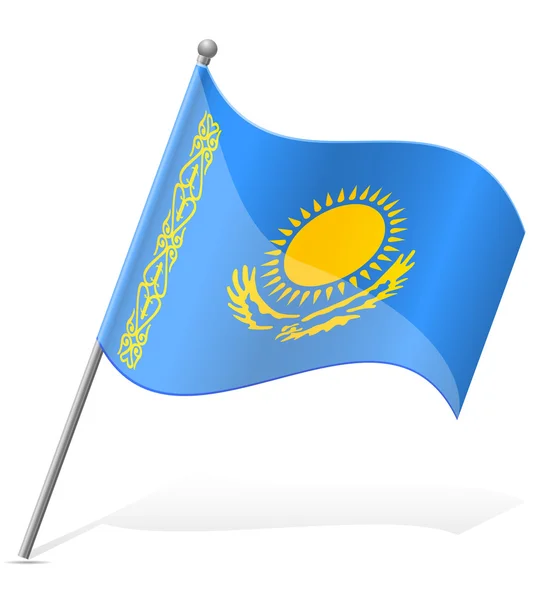 Drapeau du Kazakhstan Illustration vectorielle — Image vectorielle