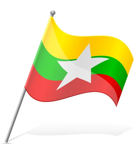 ミャンマーの旗ベクトルイラスト — ストックベクタ