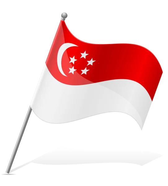 Flagge von Singapur Vektor Illustration — Stockvektor