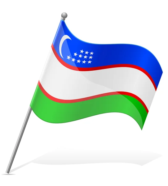 Bandera de Uzbekistán países vector ilustración — Vector de stock