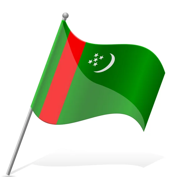 Drapeau du Turkménistan illustration vectorielle — Image vectorielle