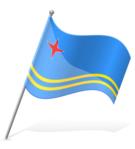 Vlag van Aruba vector illustratie — Stockvector