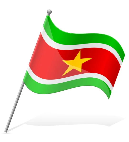 Флаг векторной иллюстрации Суринама — стоковый вектор