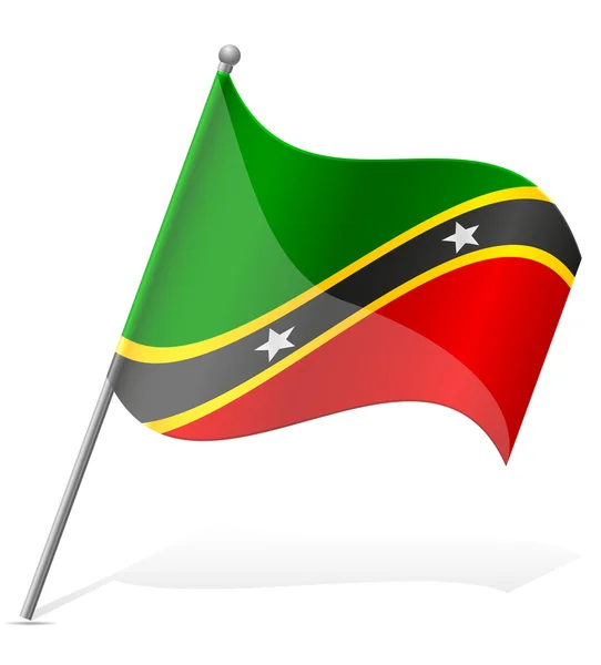 Vlag van saint kitts en nevis vectorillustratie — Stockvector