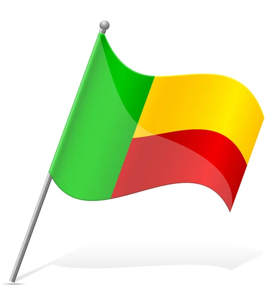 Vlag van Benin vector illustratie — Stockvector