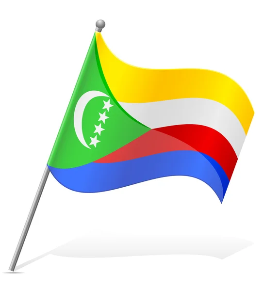Comore-szigetek vektoros illusztráció zászlaja — Stock Vector