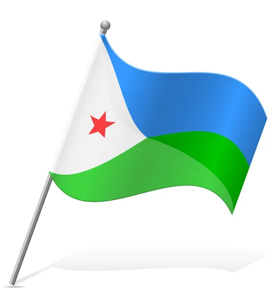 Flag of Djibouti vector illustration — Stock Vector