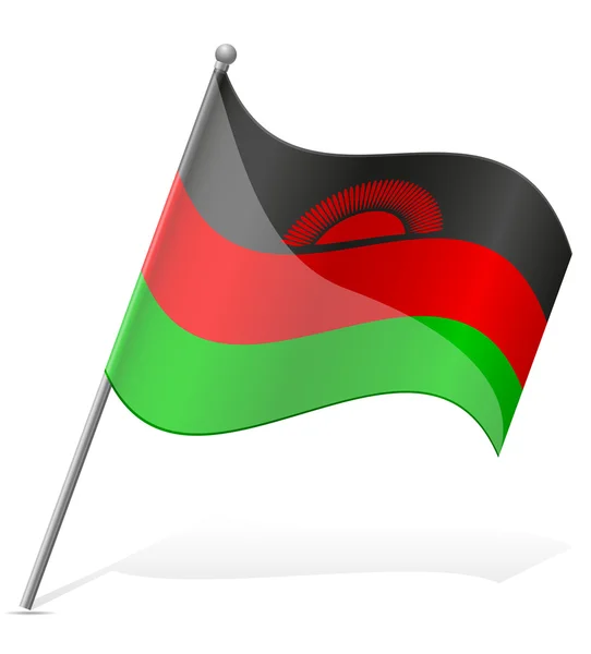 Bandera de Malawi Vector illustration — Vector de stock