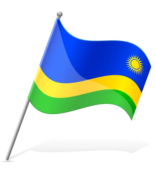 Vlag van Rwanda vector illustratie — Stockvector