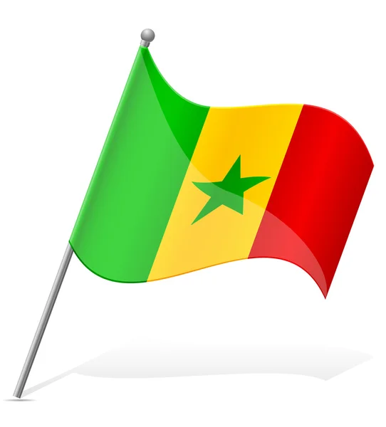 Vlag van Senegal vector illustratie — Stockvector