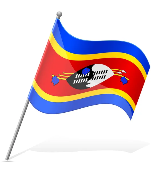 Vlag van Swaziland vector illustratie — Stockvector