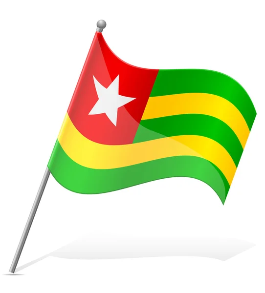 Bandeira da ilustração vetorial do Togo — Vetor de Stock