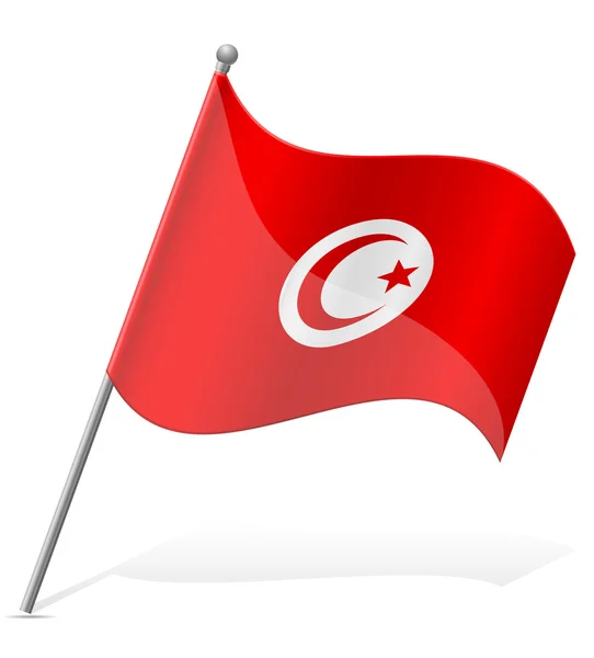 Bandera de Túnez vector ilustración — Vector de stock