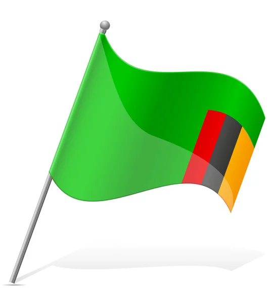 Vlag van Zambia vector illustratie — Stockvector