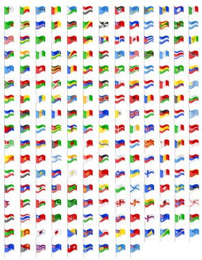 set icons flags of the world countries vector illustration clipart
