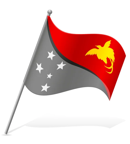 パプア ニューギニアの旗ベクトル イラスト — ストックベクタ