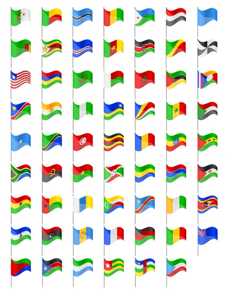Flaggen afrikanischer Länder Vektor Illustration — Stockvektor