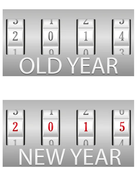 Combination lock old and the new year vector illustration — Stock Vector