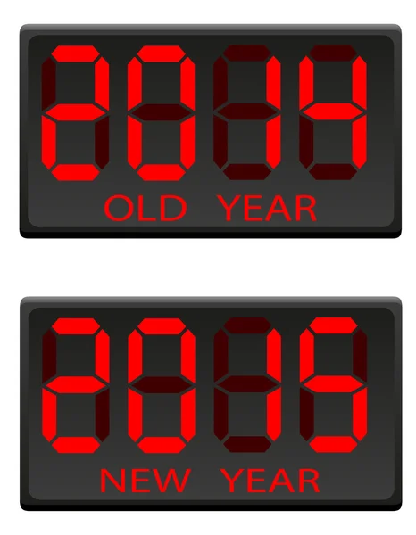 Electronic scoreboard old and the new year vector illustration — Stock Vector