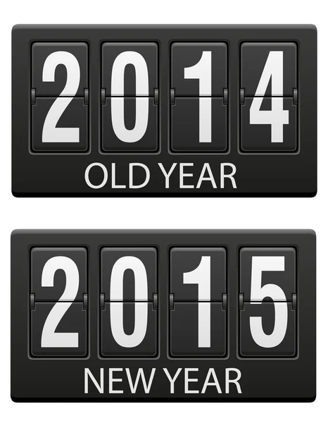 Mechanical scoreboard old and the new year vector illustration — Stock Vector