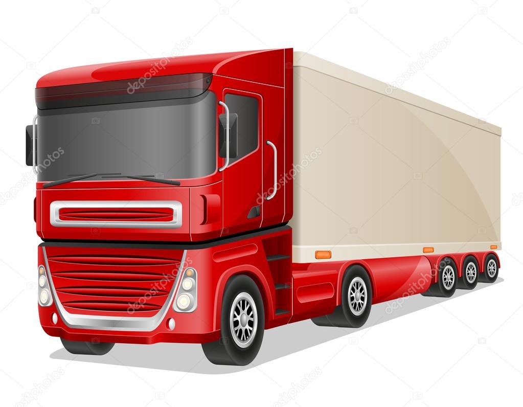 big red truck vector illustration