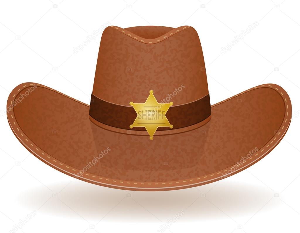 cowboy hat sheriff vector illustration