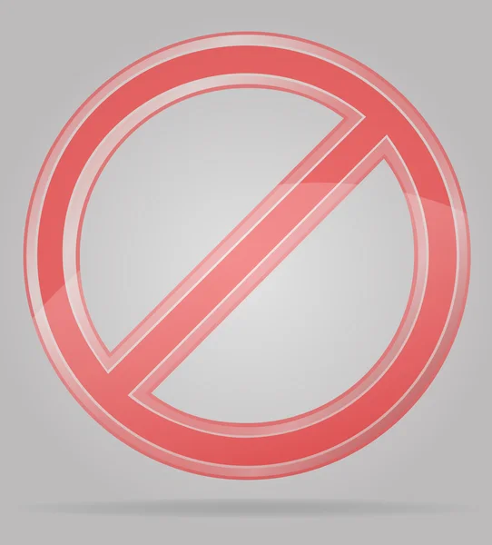 Prohibición transparente signo vector ilustración — Vector de stock