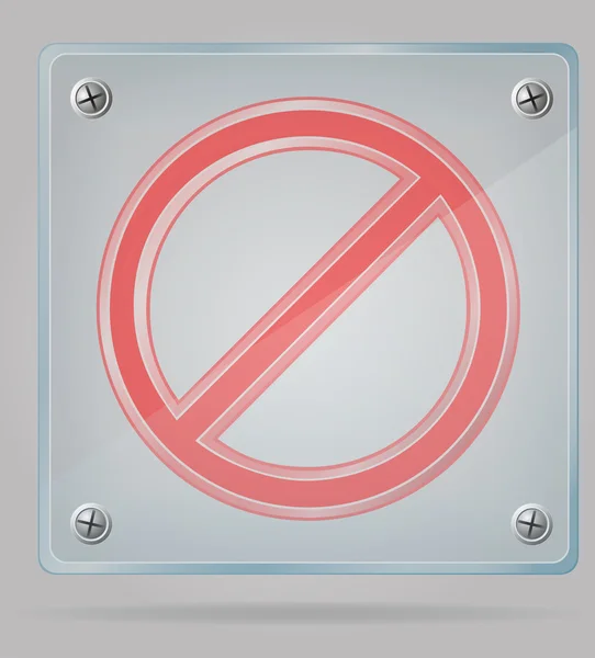 Panneau d'interdiction transparent sur l'illustration vectorielle de la plaque — Image vectorielle