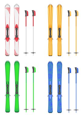 set icons skis mountain vector illustration clipart