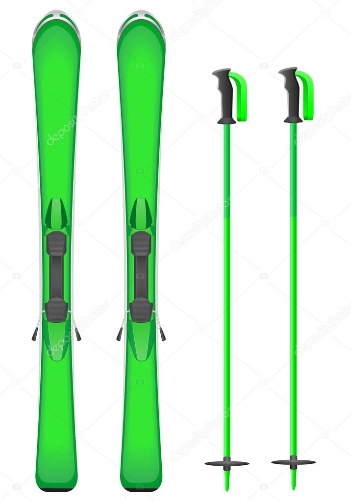 skis mountain vector illustration