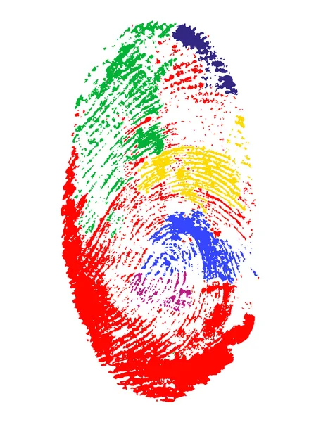 Fingerprint of different colors vector illustration — Stock Vector