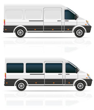 Minibüs kargo ve yolcu taşınması için vektör illustr