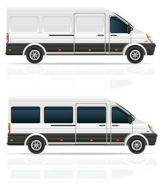 mini bus for the carriage of cargo and passengers vector illustr