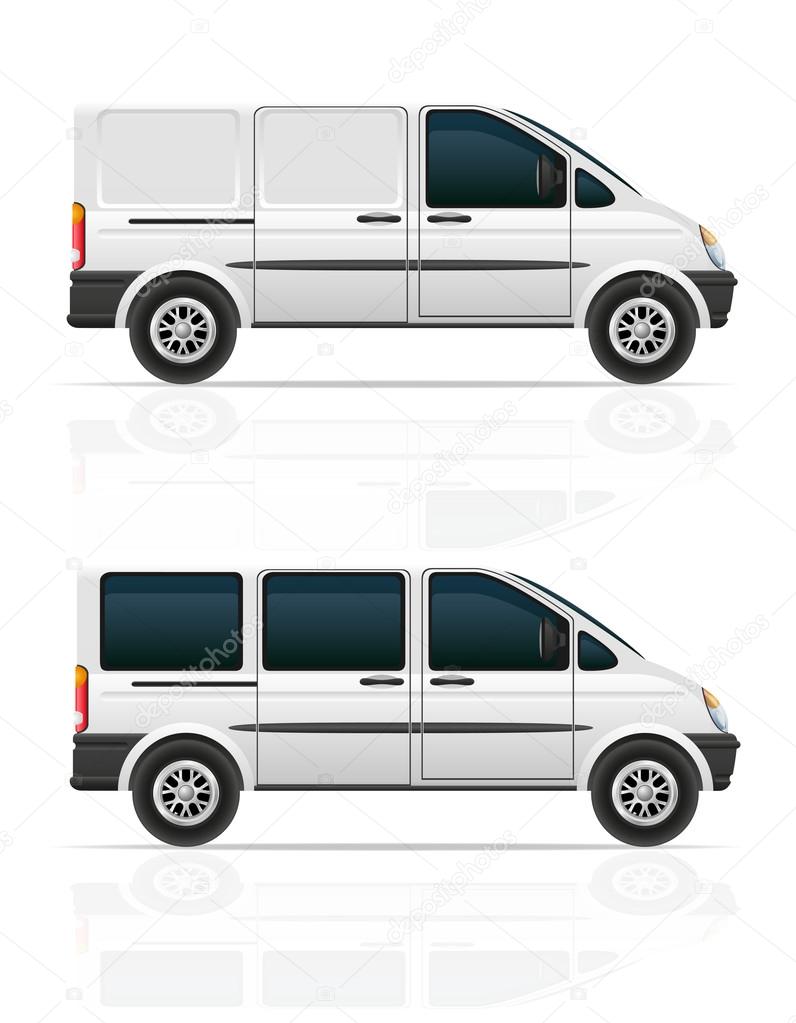 van for the carriage of cargo and passengers vector illustration