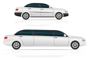 Araba sedan ve limuzin vektör çizim