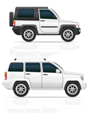 Araba jeep kapalı yol suv vektör çizim
