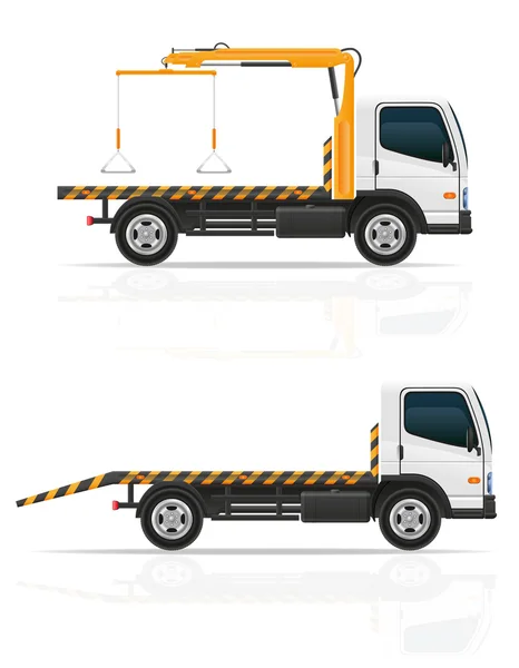 Camión de remolque para fallas de transporte y coches de emergencia vector il — Vector de stock