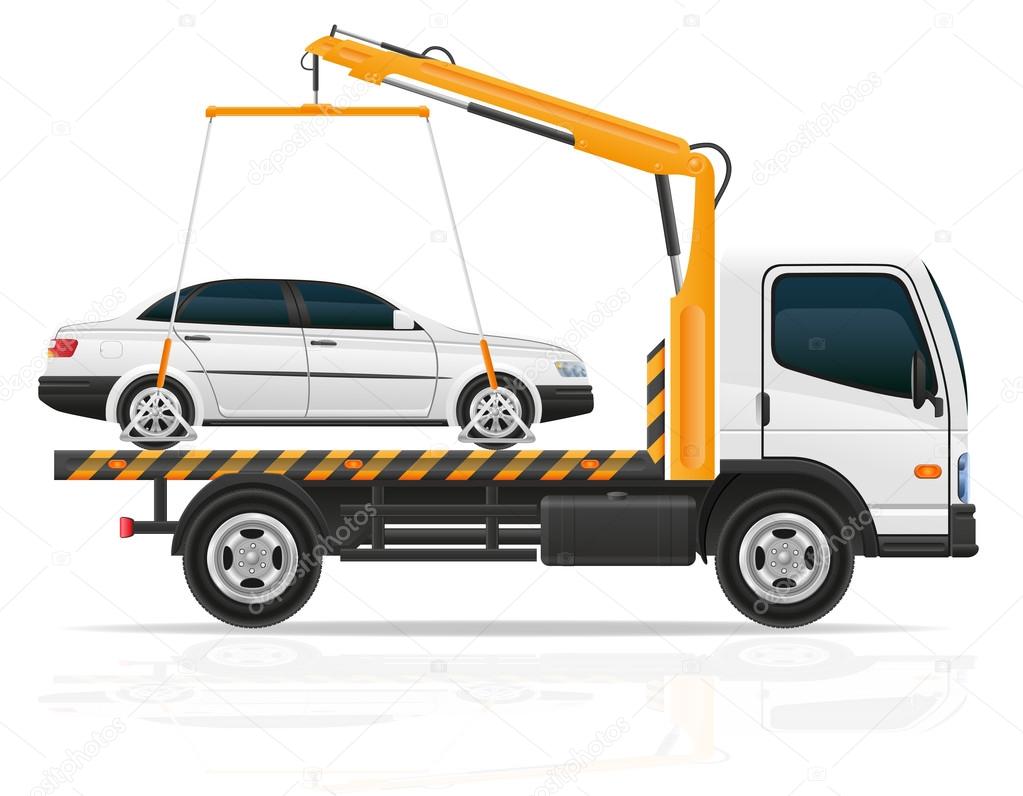 tow truck for transportation faults and emergency cars vector il