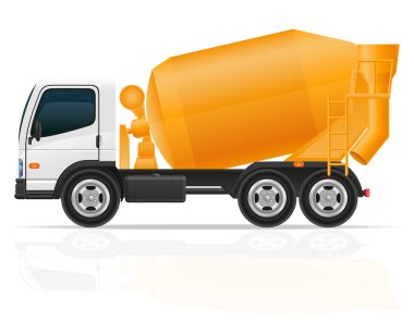truck concrete mixer for construction vector illustration