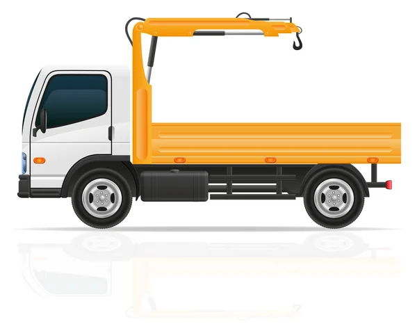 Truck with a small crane for construction vector illustration — Stock Vector