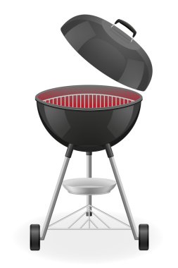 open barbecue grill with heat vector illustration clipart