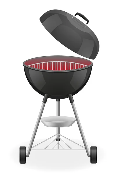 Nyitott barbecue grill hő vektoros illusztráció — Stock Vector