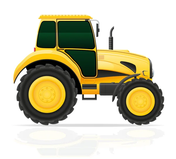 Žlutá traktor vektorové ilustrace — Stockový vektor